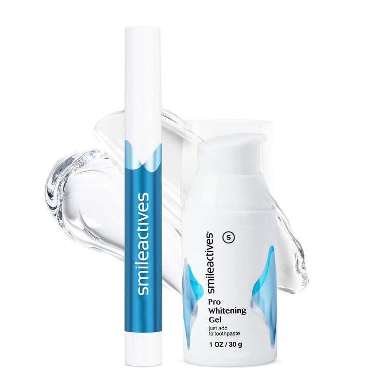 [Australia] - Smileactives Teeth Whitening Kit, Complete at Home Teeth Whitening Treatment, Travel Size Tooth Whitening, Stain Remover for White Teeth, Contains Clinical-Grade Hydrogen Peroxide, 30 Day Kit 0.5 Fl Oz (Pack of 2) 