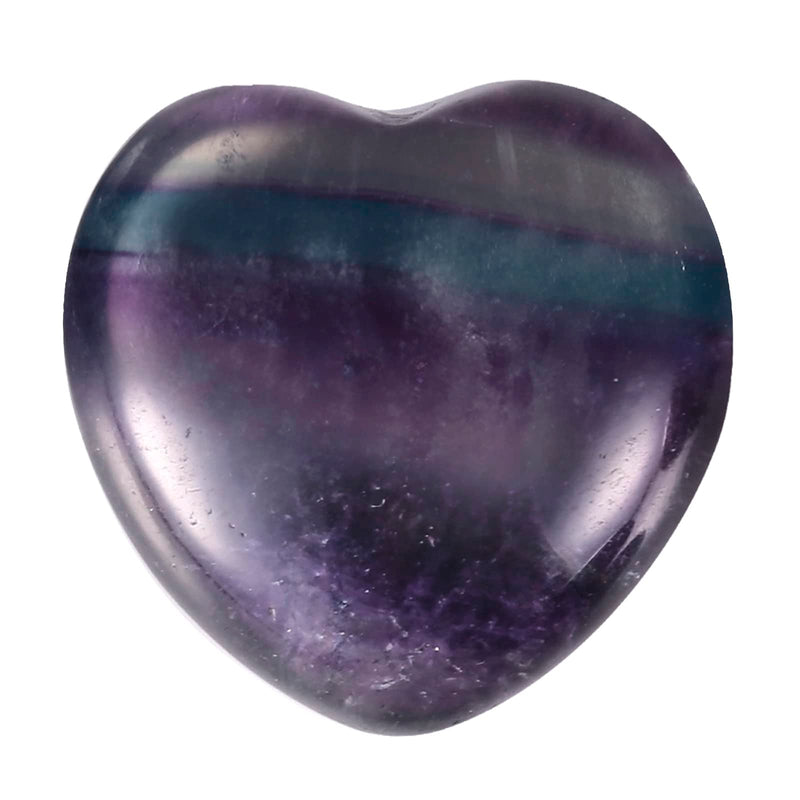 SUNYIK Pack of 10 0.8" Mini Natural Fluorite Heart Worry Stones | Healing Crystal Worry Palm Pocket Stone for Anxiety Stress Relief, Polished Heart Rocks Valentines Gift for Meditation Yoga