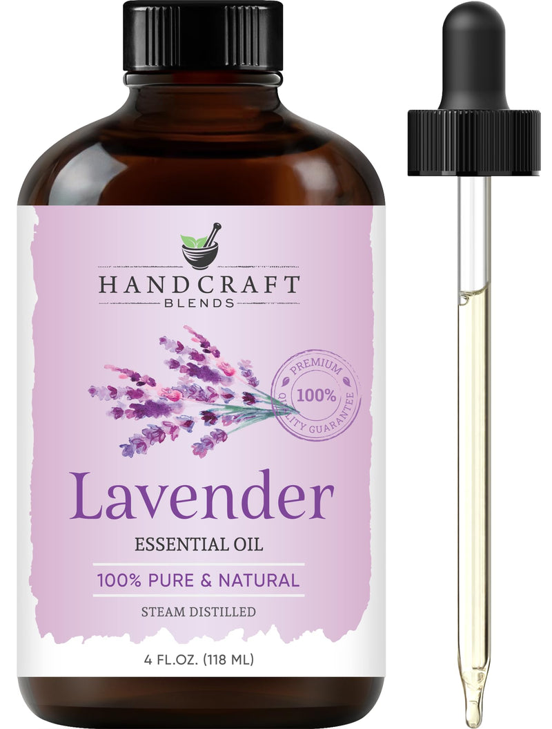 [Australia] - Handcraft Blends Lavender Essential Oil - Huge 4 Fl Oz - 100% Pure and Natural - Premium Grade with Glass Dropper 4 Fl Oz (Pack of 1) 