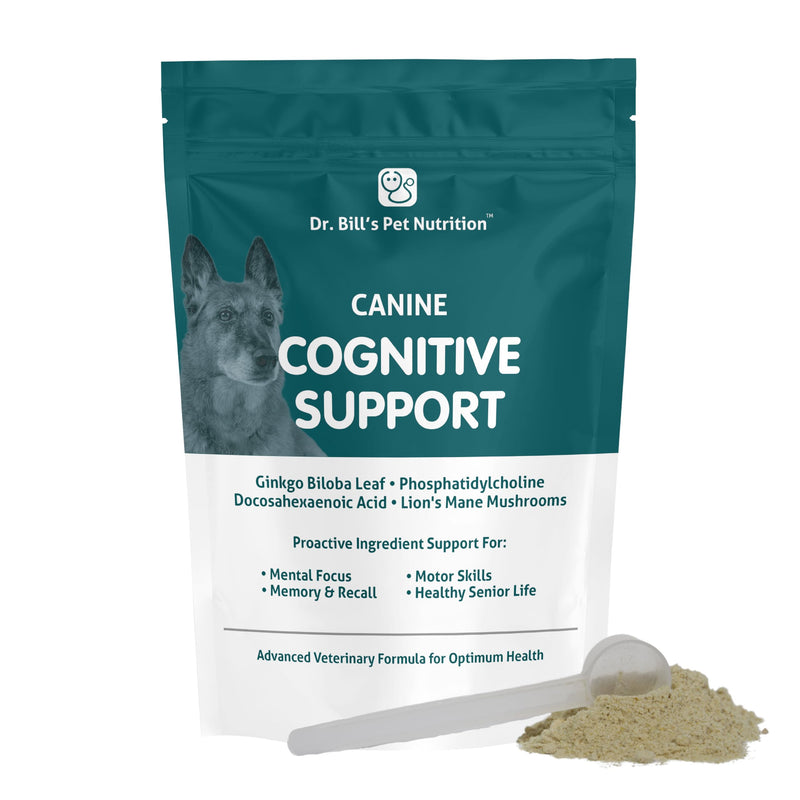 Dr. Bill’s Canine Cognitive Support | Memory Support Supplement Multivitamin for Dogs | Contains Gingko Biloba, L-Carnosine, Vitamin B-12, L-Glutamine, L-Tyrosine, and DHA for Adult and Senior Dog - PawsPlanet Australia