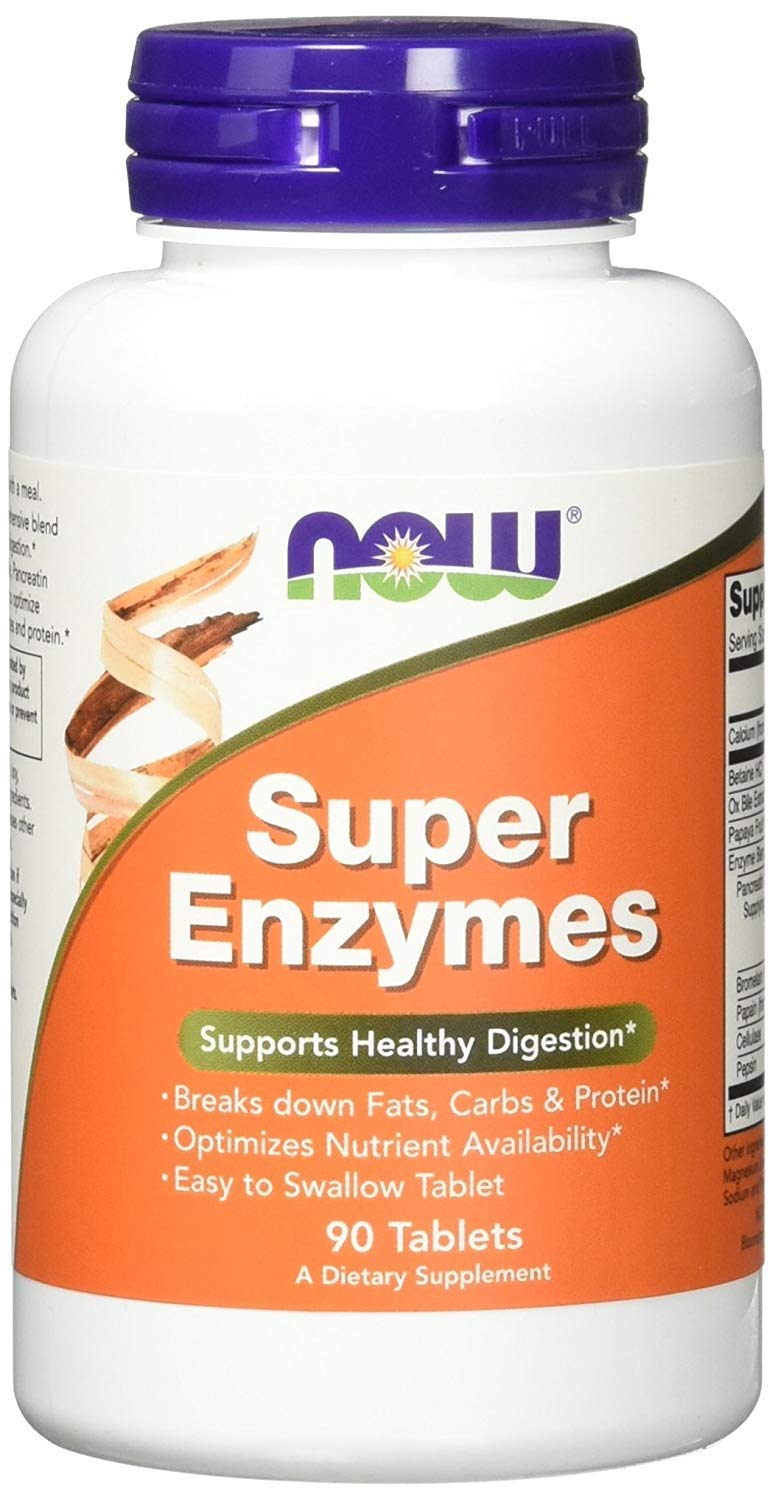 [Australia] - NOW Foods Supplements, Super Enzymes, Formulated with Bromelain, Ox Bile, Pancreatin and Papain, Super Enzymes, 90 Tablets 90 Count (Pack of 1) 