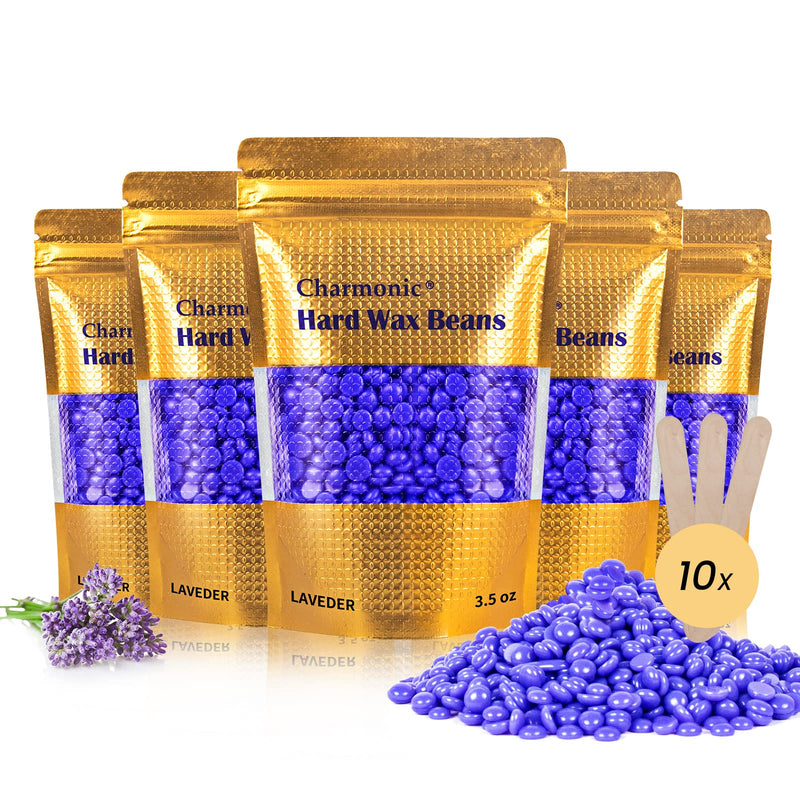 [Australia] - 17.5 Oz Charmonic Hard Body Hair Removal Wax Beads, European Lavender Depilatory Wax for Women and Men (500g/1.1 lb) 