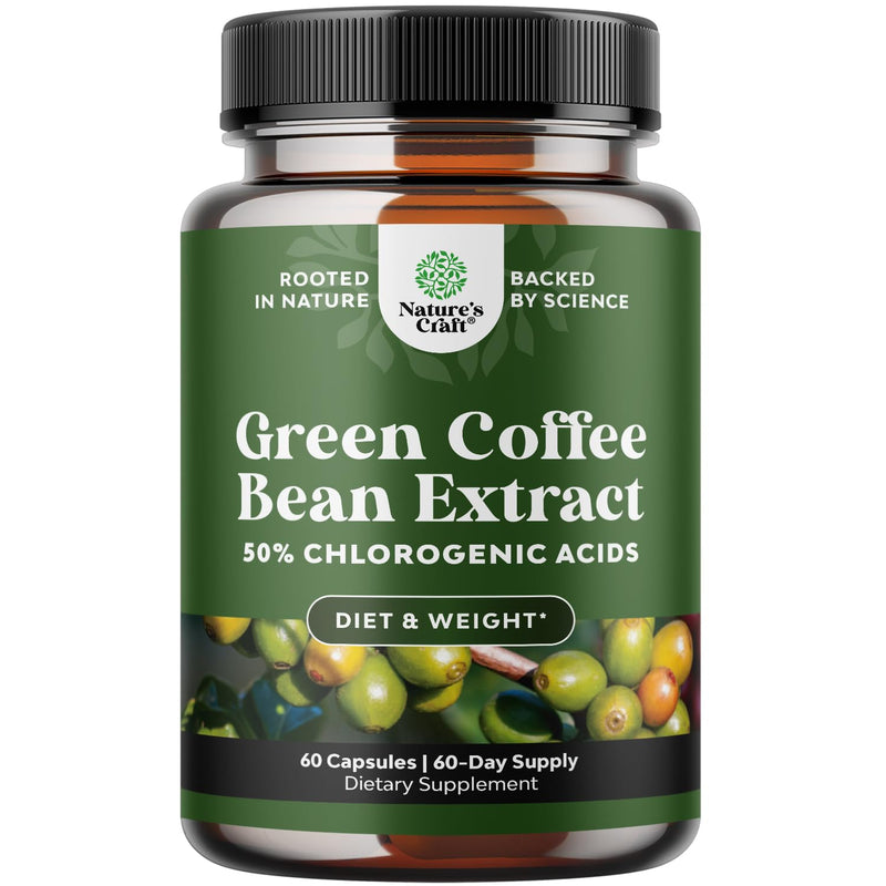 [Australia] - Pure Green Coffee Bean Extract - Super Energizing Green Coffee Extract with 50% Chlorogenic Acid for Antioxidant Heart Health Mental Focus and Size Reduction - Natural Energy Supplement for Adults 