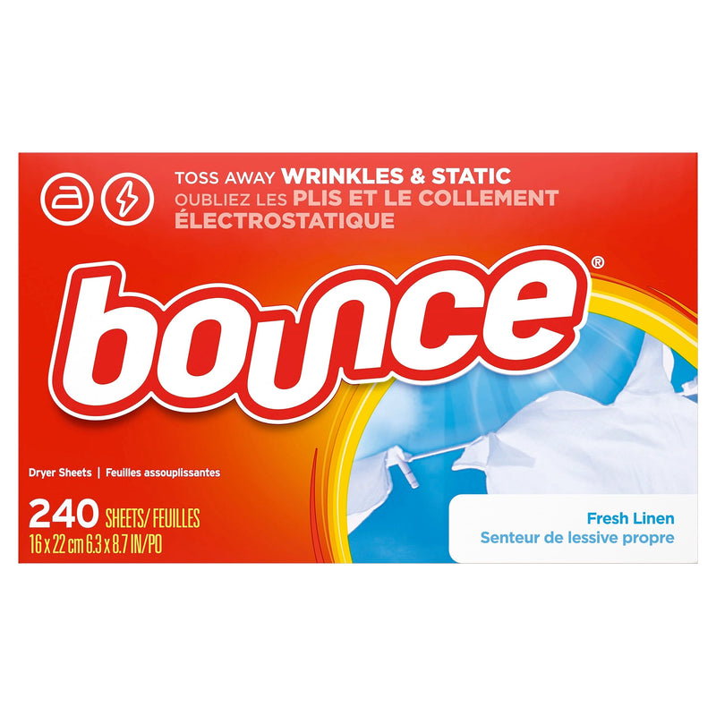 [Australia] - Bounce Dryer Sheets Laundry Fabric Softener, Fresh Linen Scent, 240 Count 240 Count (Pack of 1) 