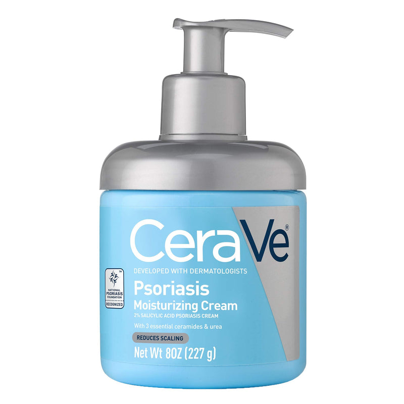 CeraVe Psoriasis Cream, Salicylic Acid Moisturizing Dry Skin Treatment, 8oz | Medicated Skin Care Formula with Urea, Lactic Acid, and Niacinamide Gently Exfoliates To Relieve Scaling and Itchy Skin 8 Ounce (Pack of 1)