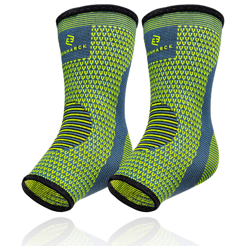 Achilles Tendon Support Brace, Plantar Fasciitis Sock, Ankle Compression Sleeve For Running, Tendonitis and Flat Feet Relief Fjord Blue Unisize