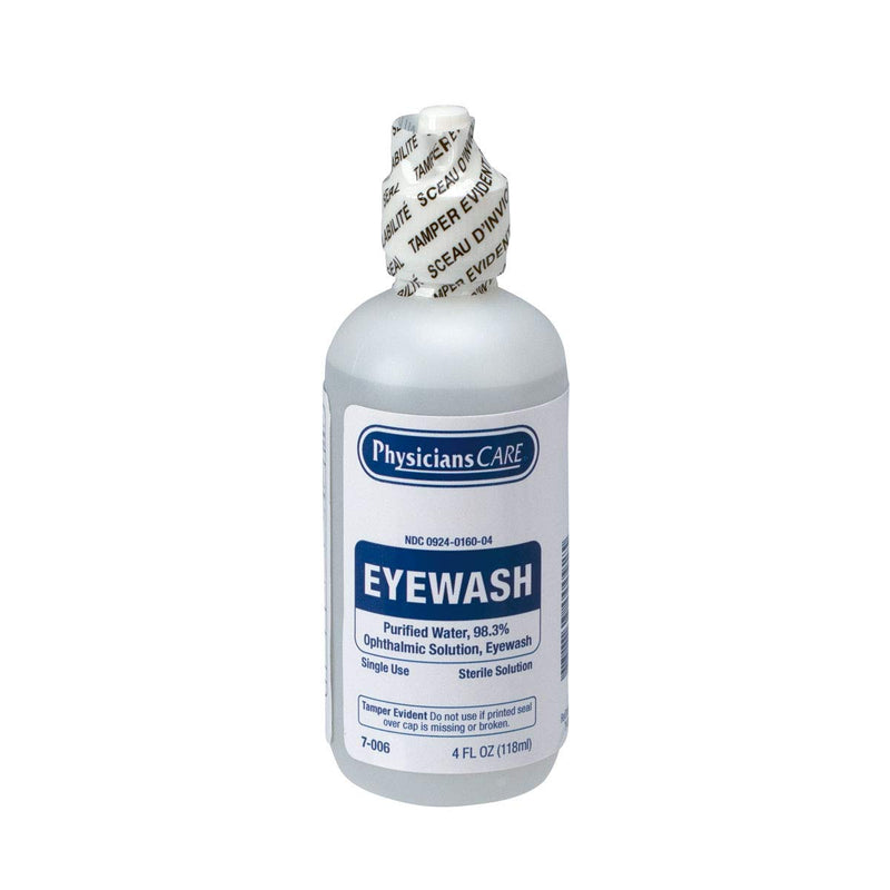 [Australia] - First Aid Only SmartCompliance Refill Eye Wash Solution, Sterile Isotonic Buffered Solution for Flushing & Irrigating Eyes, 4-oz Bottle Eyewash 
