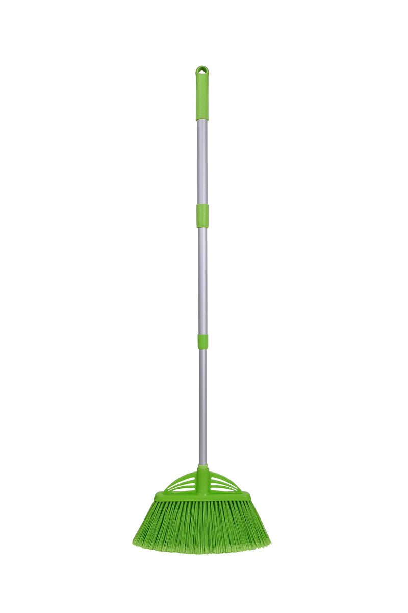 [Australia] - Three-Section Telescopic Aluminum Alloy Rod Long-Handled Broom（Green） Green 