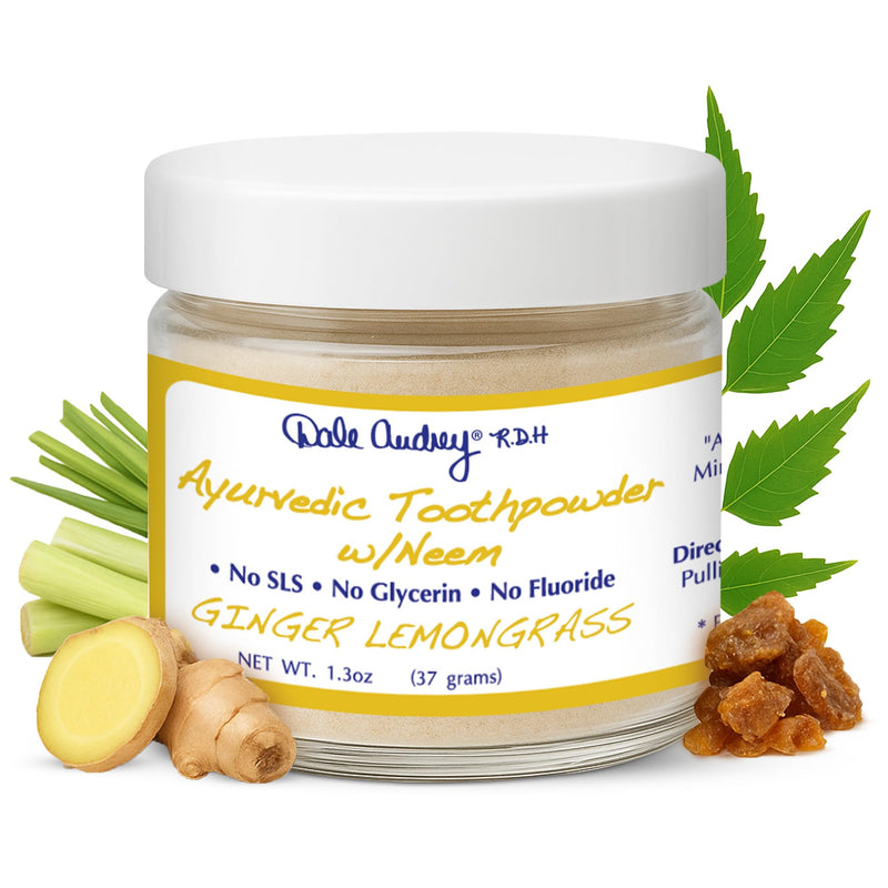 Ayurvedic Remineralizing Tooth Powder for Sensitive Teeth | Organic Fresh Ginger Flavor for Teeth Whitening and Fresh Breath | Natural Tooth Sensitivity Toothpowder for Gums and Bad Breath-1.3 Oz Ginger/Lemongrass