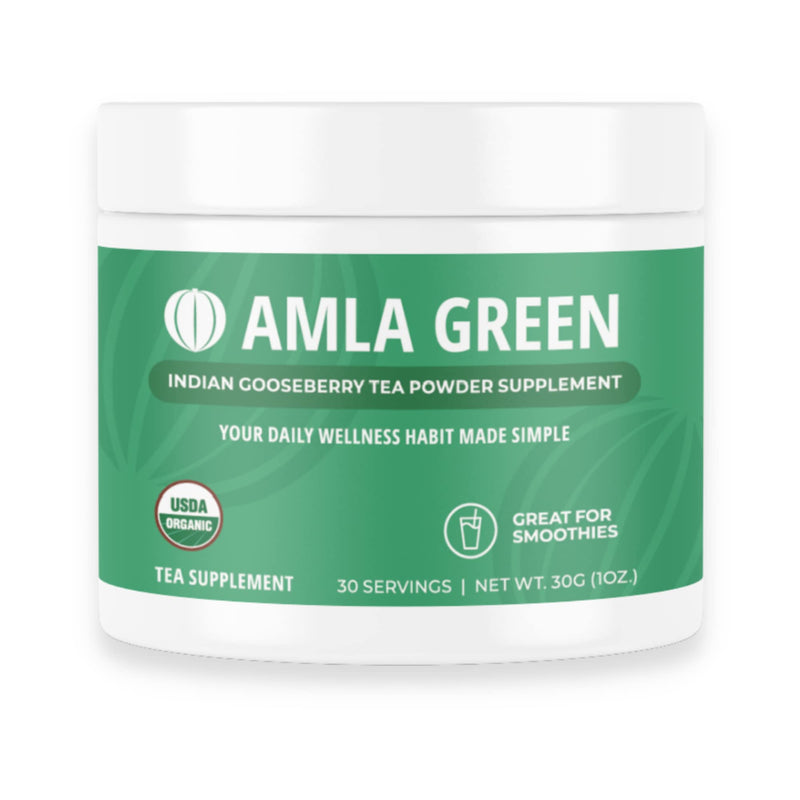 [Australia] - Amla Powder & Green Tea Superfood Supplement, 20x Ultra Concentrated Amla, Antioxidant Support, Made with Oolong Tea and Indian Gooseberries, Organic, Vegan, Classic Flavor, 30 Servings Amla Powder | 30 Servings 