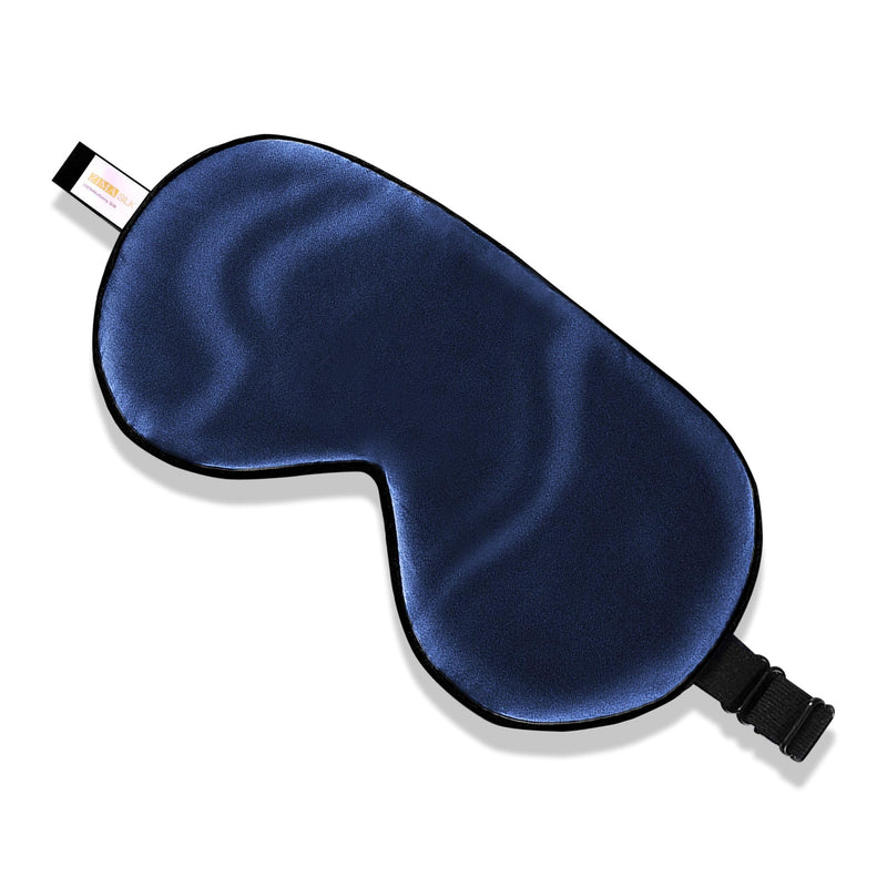 [Australia] - ZIMASILK 100% Mulberry Silk Sleep Mask with Adjustable Strap, Super-Smooth Soft Natural Silk Eye Mask for Sleep, Multiple Color Options(Navy Blue) Navy Blue 