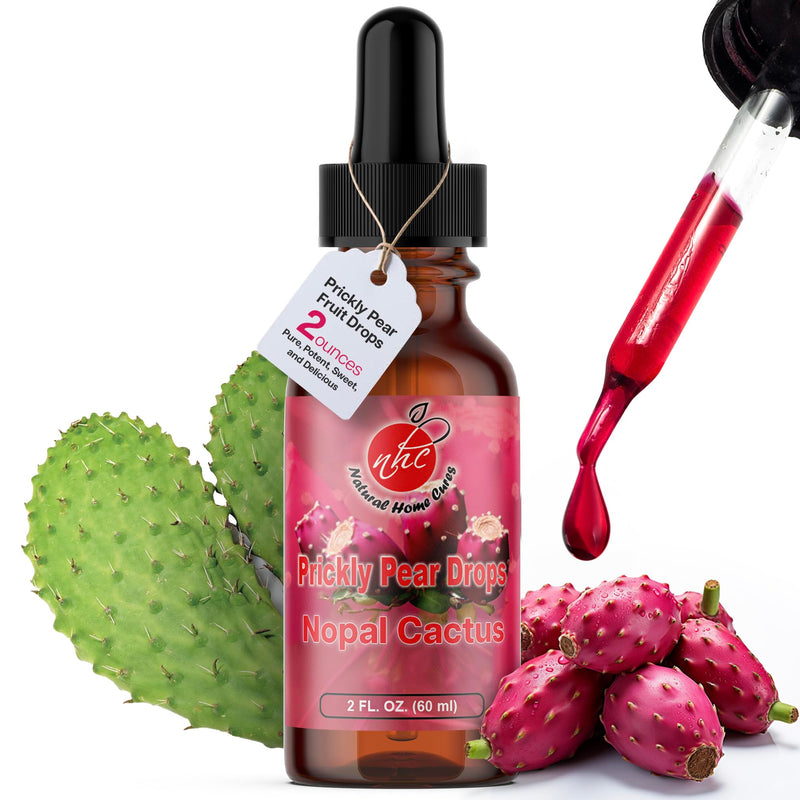 Prickly Pear Drops with Vitamin B12, Concentrated Nopal Cactus Fruit Liquid Supplement, Betalains, Vitamins & Trace Minerals, 60 Servings, Sweet-Tart, 2 Fl Oz (1) 1 Pack