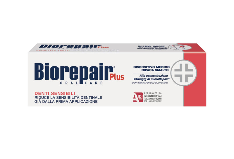 [Australia] - Biorepair Sensitive Teeth Daily Toothpaste - 2.54 Fluid Ounces (75ml) Tubes (Pack of 3) [ Italian Import ] 