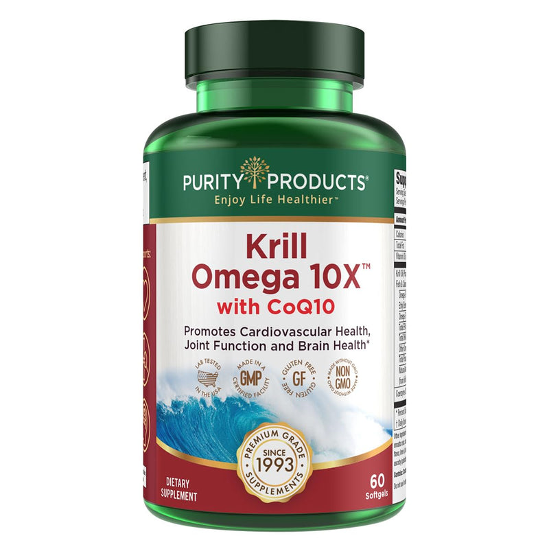 [Australia] - Krill Omega 10X more EPA & DHA with CoQ10 Super Formula from Purity Products. 60 SOFT GELS 