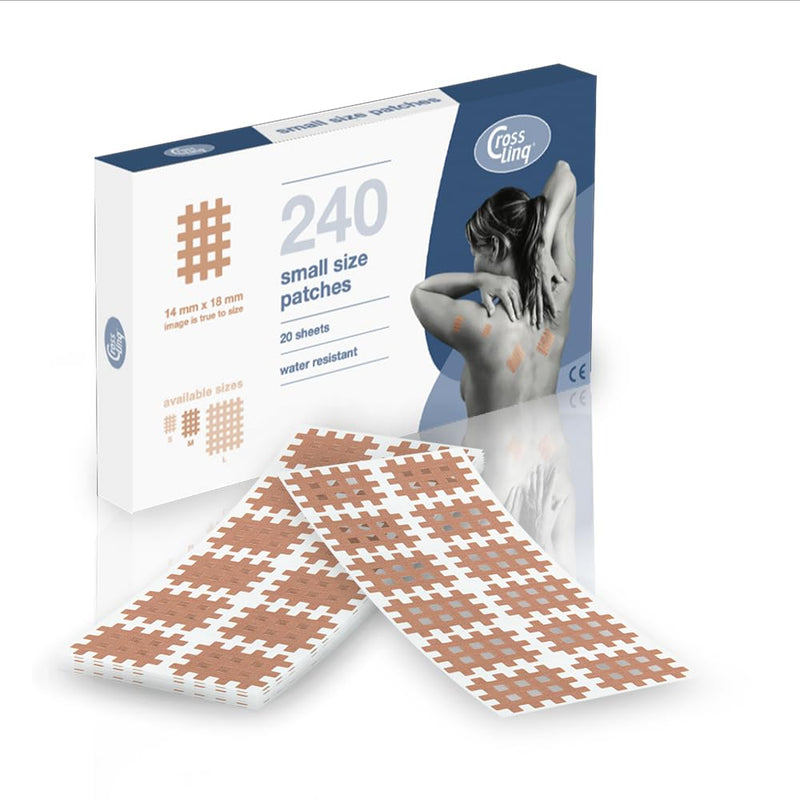 [Australia] - CrossLinq Acupressure Patches | Acupuncture Patch for Scars & Muscle Pain | Crosshatch Pain Patches | Non-Elastic Crosspatches | Small | (Pack of 240) 240 Small Patches 