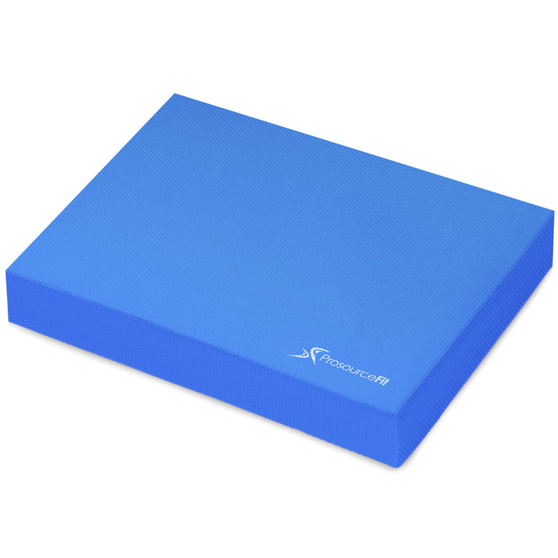 ProsourceFit Exercise Balance Pad, Non-Slip Cushioned Foam Mat & Knee Pad for Fitness and Stability Training, Yoga, Physical Therapy Blue L - (15.5" x 12.75")