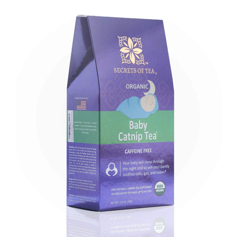 [Australia] - Secrets Of Tea Catnip Colic Tea Colic Reliever, Gas, Acid Reflux Relief - Natural USDA Organic Caffeine Free Herbal Colic Tea for Babies and Newborns - 20 Count(1 Pack) 