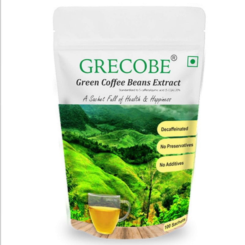 [Australia] - 100% pure green coffee beans extract with 50% chlorogenic acids, decaffeinated, antioxidant | maintain metabolism - (1Pouch- 100 sachets) 