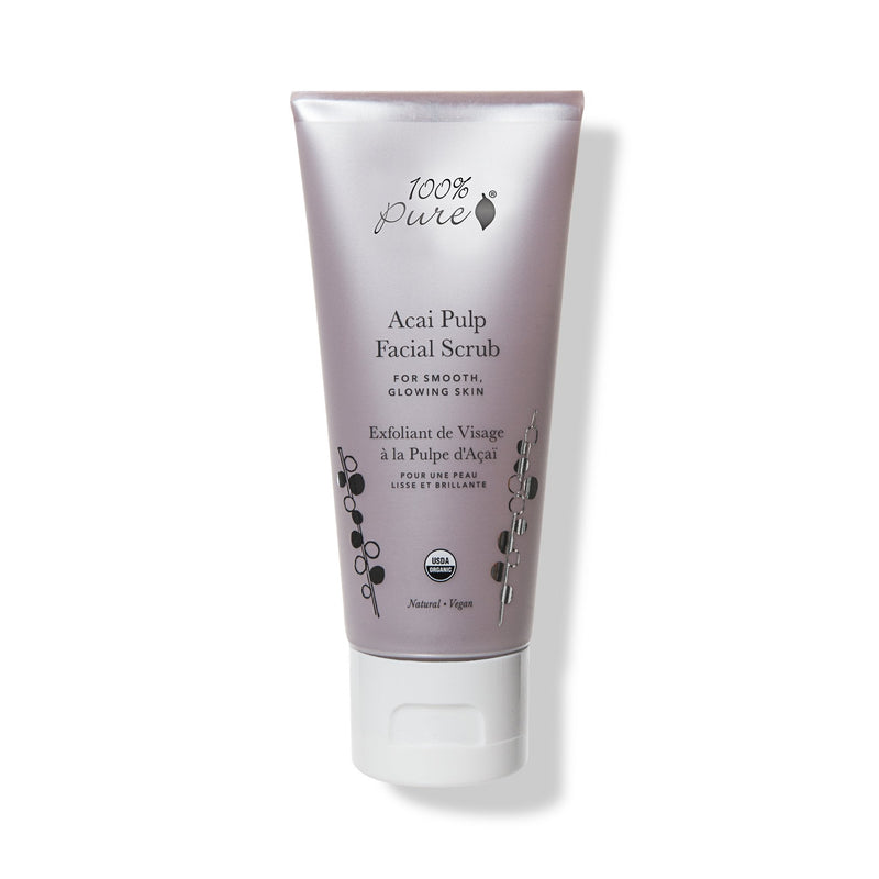 100% PURE Acai Pulp Facial Scrub, 2 fl oz | Exfoliating; for combination skin; Organic