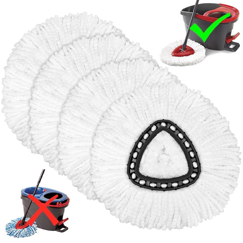 [Australia] - 4 Pack Mop Heads Replacement for O-Ceda Easy Wrin Spin Mop, Microfiber Spin Mop Refills, Easy Cleaning Mop Head Replacement 4 