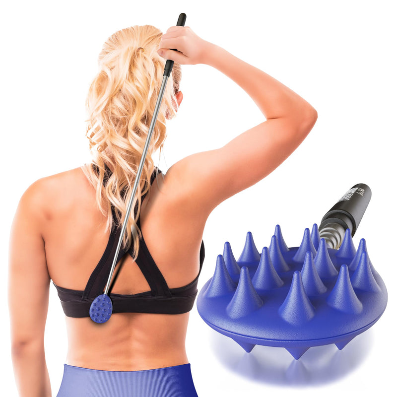 [Australia] - Cactus Scratcher Back Scratcher, Retractable Backscratchers for Men, Women & Kids, One-Hand Itch-Relief Scratchers with Long Handle, Extendable to 24.5 Inches, Original Stick, Blue Extendable Original Stick 