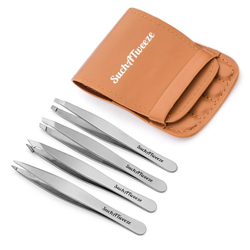 Slant Tweezers Premium Stainless Steel Precision Tweezer For Men & Women. Guaranteed Professional And Home Use - Best For Facial & Body Hair Removal!