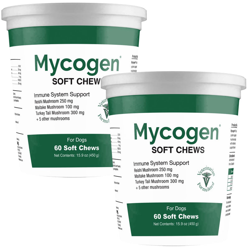 Mycogen for Dogs - Vitamins with 8 Types of Mushrooms - Support Immune System - 60 Soft Chews 1-Pack 60 chews - PawsPlanet Australia