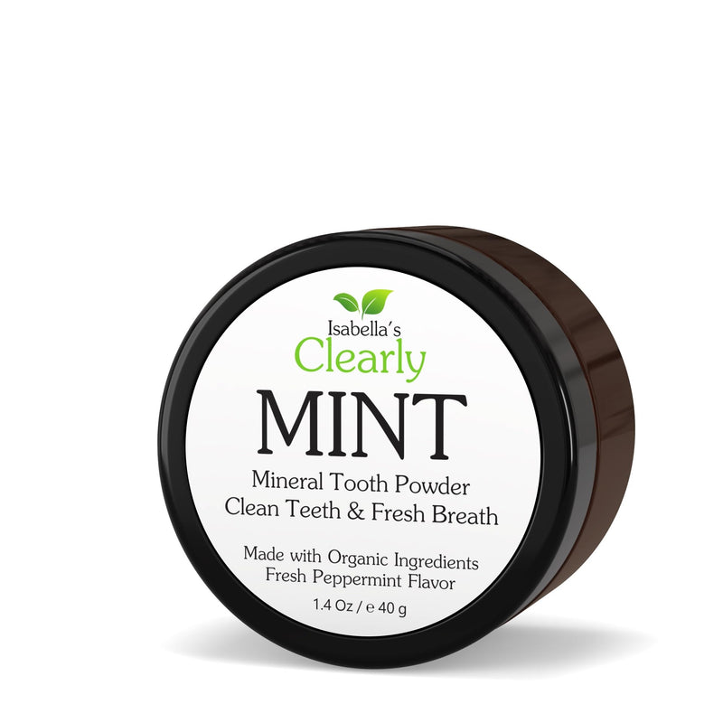 Isabella’s Clearly Mint Remineralizing Tooth Powder | Teeth Whitening Natural Fluoride Free Toothpaste for Adults, Kids, Sensitive Teeth and Gums | Xylitol, Baking Soda, Clay, Calcium (Mint Flavor) 1.4 Ounce (Pack of 1)