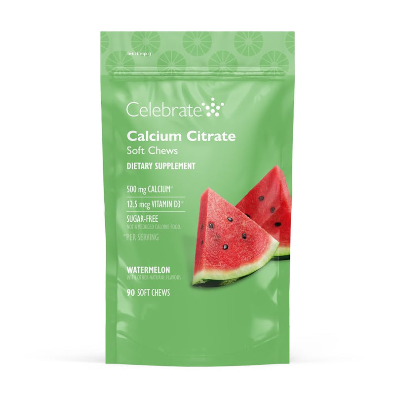 [Australia] - Celebrate Vitamins Bariatric 500mg Calcium Citrate Soft Chews with 500 IU Vitamin D3 ‚Äì Essential for Gastric Bypass Patients & Bone Health - Sugar & Gluten Free, Melon (90 Chews) Watermelon 90 Count 