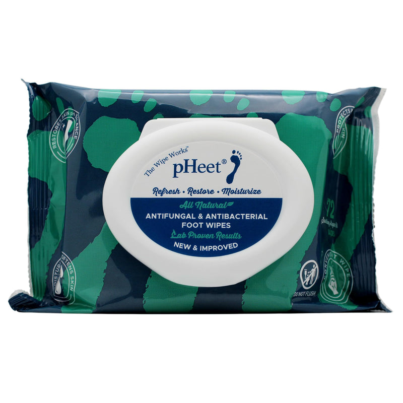 pHeet® Foot Wipes All-Natural Antifungal & Antibacterial Formula 72ct | Cleanses, Moisturizes, Prevents & Kills Athlete's Foot, Toenail & Foot Fungus, Odor & Improves Dry, Cracked, Flaky Skin