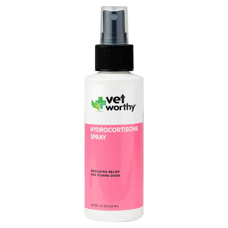 Vet Worthy Hydrocortisone Spray for Dogs - Medicated Itch Relief for Hot Spots, Eczema, Bites, Skin Irritations - Dog Wound Care Spray with Hydrocortisone Acetate and Aloe Vera - 4oz. - PawsPlanet Australia