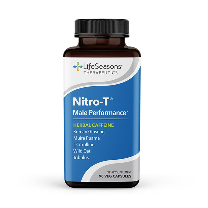 [Australia] - LifeSeasons - Nitro-T - Men's Performance Support Supplement - Enhance Stamina & Energy - Promote Healthy Blood Circulation - L-Citrulline L-Theanine Tribulus Ginger Kava & Caffeine - 90 Capsules 90 Count (Pack of 1) 