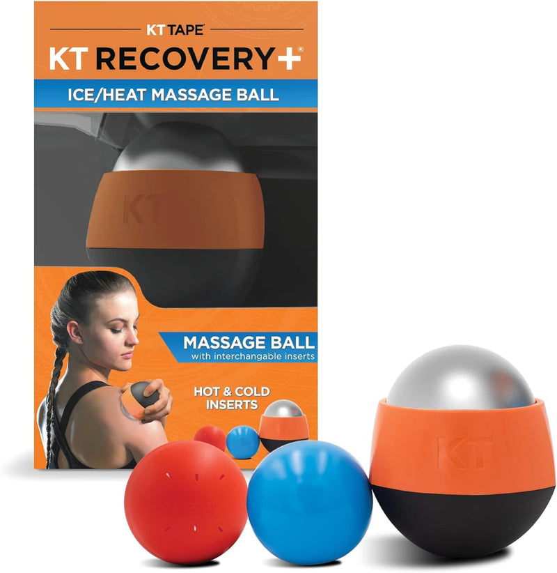 [Australia] - KT Health, Ice/Heat Therapeutic Massage Ball for Muscle Pain & Stress Relief, Black/Orange 