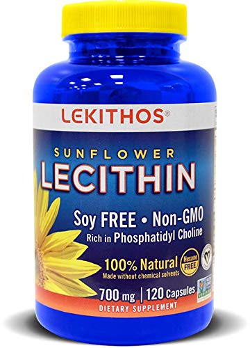 [Australia] - 100% All-Natural Sunflower Lecithin Capsules - 120 Count - Rich in Phosphatidyl Choline - Cold Pressed (Solvent Free) - Non-GMO Project Verified - Certified Vegan 