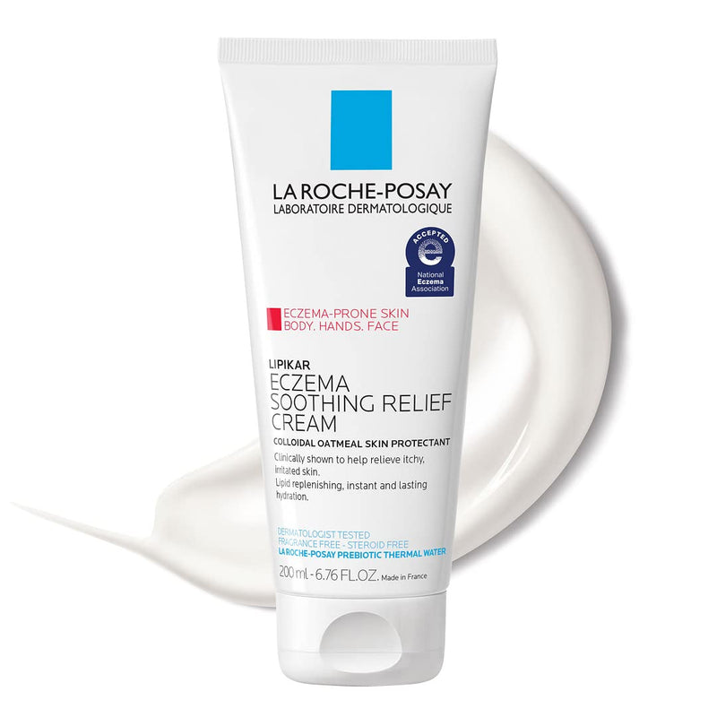 La Roche-Posay Lipikar Soothing Relief Eczema Cream, Sensitive Skin 6.8oz | Face & body lotion for eczema, dry, sensitive skin with colloidal oatmeal. Soothes and relieves irritation. 6.8 Fl Oz (Pack of 1)