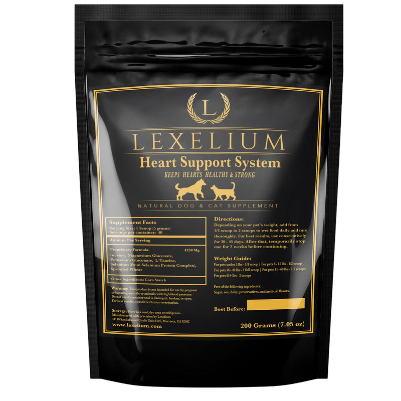 Heart Supplement for Dogs and Cats - Provides Cardiovascular & Circulatory Support & Keeps Hearts Healthy with Taurine – Optimizes Heart Function & Circulation - Easy to Mix Powder - 200g - PawsPlanet Australia