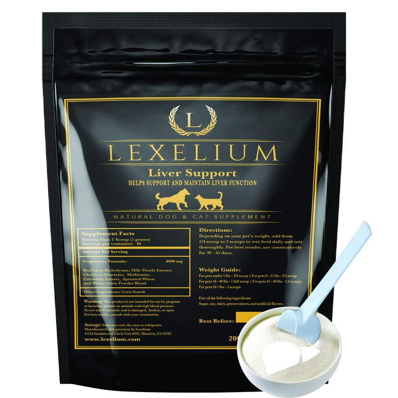 Liver Support Supplement for Dogs and Cats - Great for Detoxing and Helps Kidney, Liver & Skin Function - Cat Liver Support - Milk Thistle + Lysine + Choline Bitartrate + Methionine – 200g - PawsPlanet Australia