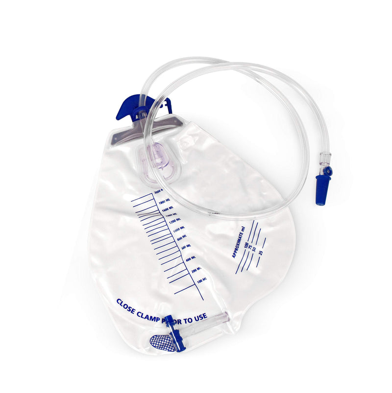 [Australia] - BodyHealt Urinary Drainage Bag with Anti-Reflux Chamber, 2000 mL Vinyl with 48" Drainage (2 Pack) Pack of 2 