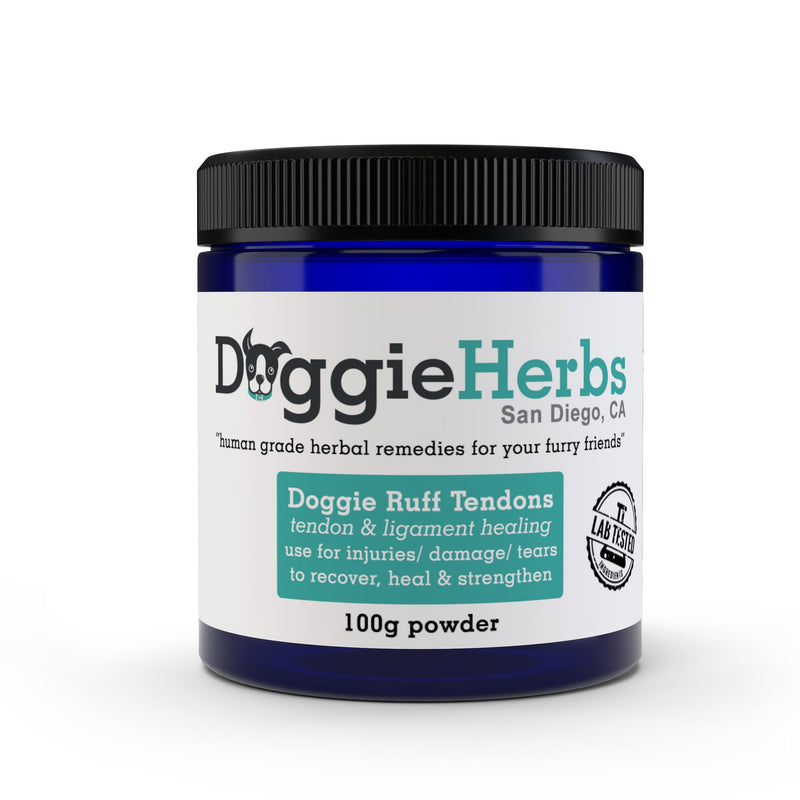 Dog Ligament and Tendon Healing - All Natural Human Grade Dog Tendon and Ligament Supplement – Powder Herbal Blend – 100g by Doggie Herbs - PawsPlanet Australia
