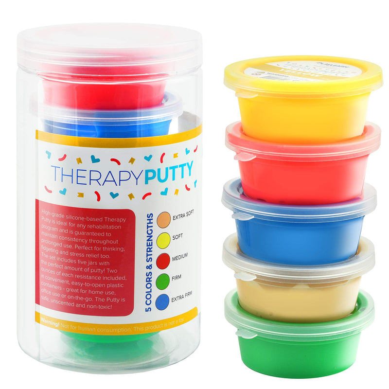 [Australia] - Playlearn Therapy Putty - 5 Strengths - Stress Putty for Kids and Adults - Extra Soft to Firm 