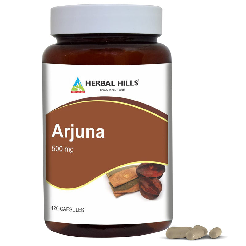 [Australia] - HERBAL HILLS Arjuna Capsules (Terminalia Arjuna) | 120 Count (500 mg) | Standardized Extract Wellness and Health Supplements with Arjuna Bark Extract 