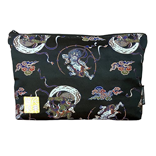 千糸繍院 Brocade zipper pouch, lined with Nishijin brocade, size M. Shikkokufujinraijin