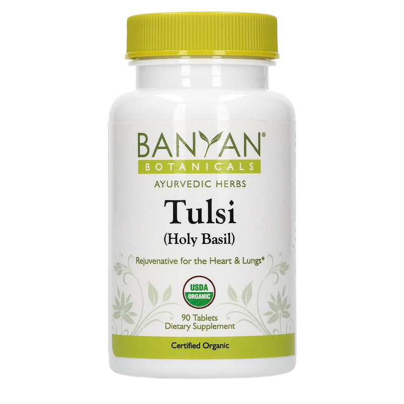 [Australia] - Banyan Botanicals Organic Tulsi, Holy Basil Tablets 90 ct - Adaptogen Supplement Promotes Optimal Function of The Lungs, Heart, & Digestion. Supports Stress Relief and Healthy Inflammatory Response** 