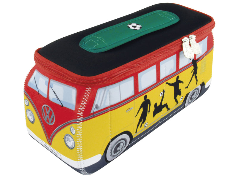 BRISA VW Collection - T1 Bus Camper Toiletry Bag Cosmetic Case | Volkswagen Toiletry Bag Cosmetic Case, Water-Repellent, Hanging Hook, 4 Mesh Pockets for Travel, Neoprene, Football Large Large (11.8 X 5.5 X 4.7 Inches)