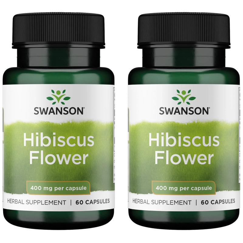 [Australia] - Swanson Full-Spectrum Hibiscus Flower - Herbal Supplement - Natural Formula w/Bioactive Compounds - (60 Capsules, 400mg Each) (2 Pack) 2 