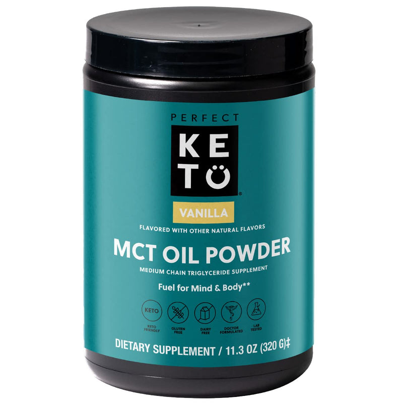 [Australia] - Perfect Keto MCT Oil Powder, Medium Chain Triglycerides, Ketogenic Non-Dairy Coffee Creamer and Bulk Supplement, 30 Servings (Vanilla) Vanilla 