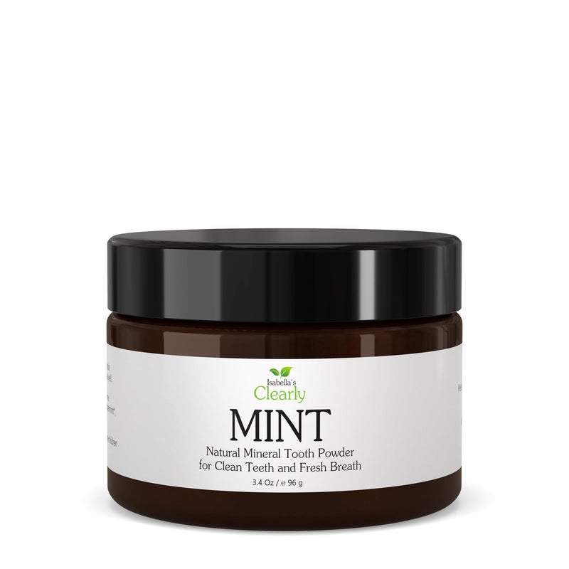 [Australia] - Isabella's Clearly Mint Remineralizing Tooth Powder - Natural Fluoride Free Toothpaste for Adults, Teeth Whitening, Xylitol, Baking Soda, Clay, Calcium 3.4 Ounce (Pack of 1) 