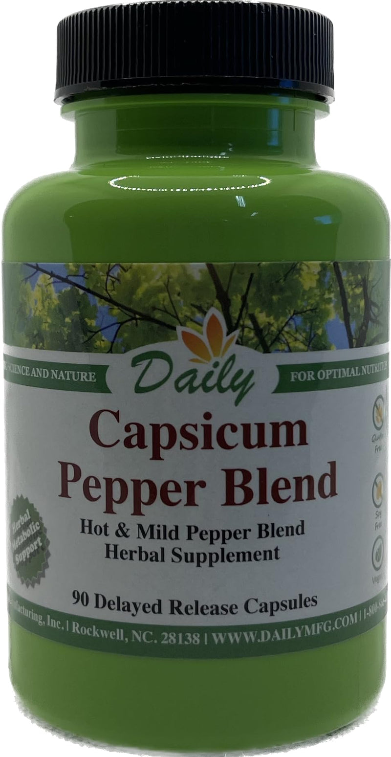 [Australia] - Daily Manufacturing Capsicum Pepper Blend (Capsicum Annuum is The active ingredient in Cayenne Pepper) 90 Delayed-Release Vegetarian Capsules 