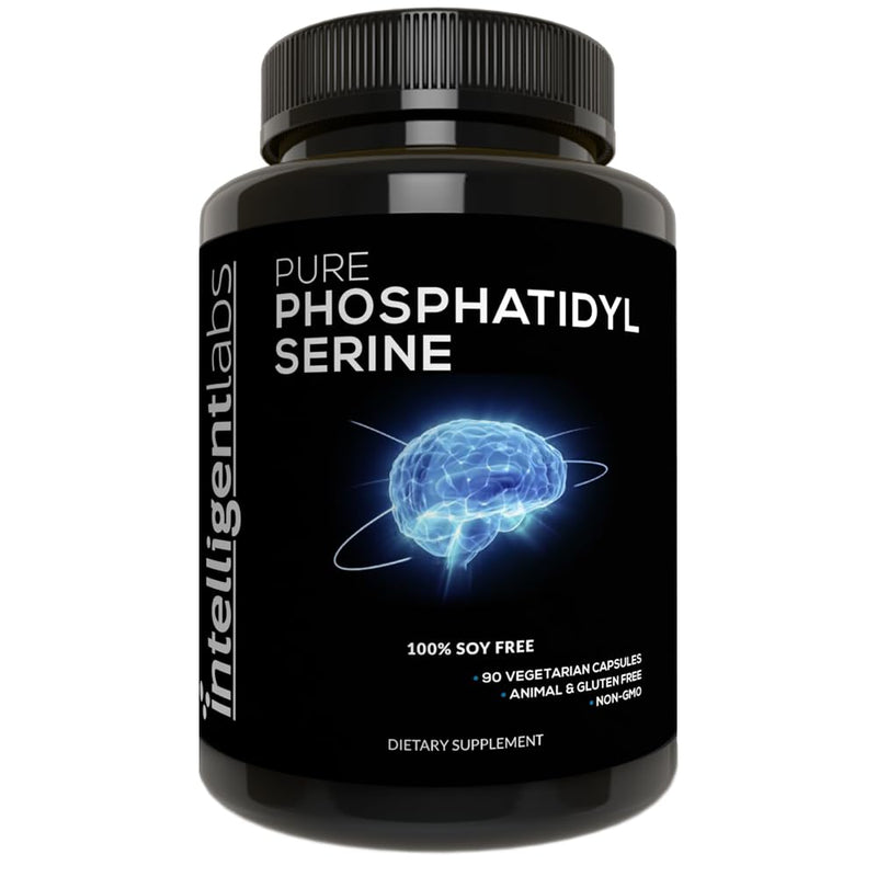 [Australia] - Intelligent Labs Phosphatidylserine Supplement 100mg, 90 High Strength Capsules, 100% Soy and Allergen-Free, Pure Phosphatidylserine from Sunflower Lecithin 
