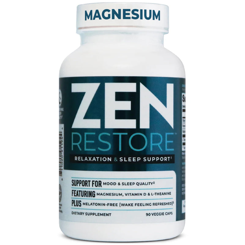 Nutrology Zen Restore – 400mg Magnesium Malate, Vitamin D3 & L-Theanine, Supports Sleep, Muscle Recovery & Adrenal Wellness, Magnesium Supplement for Men and Women, 30 Servings | Magnesium Supplement, 400mg Magnesium Malate, L-Theanine, Relaxation Supp...
